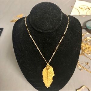 14k Gold Leaf Necklace